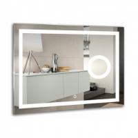 Зеркало AZARIO Оптима 915*685, LED-подсветка 2 режима, сенсорный выключатель, увеличительное зеркало