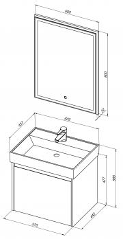Мебель для ванной Aquanet Nova Lite 60 дуб рошелье (1 ящик)