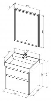Мебель для ванной Aquanet Nova Lite 60 дуб рошелье (2 ящика)