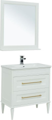 Мебель для ванной Aquanet Бостон М 80 белый (ручки золото, раковина Бостон)