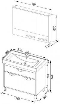 Мебель для ванной Aquanet Гретта 90 венге (камерино)