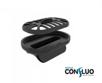 Душевой лоток Pestan Confluo Frameless Line 450 Black Glass