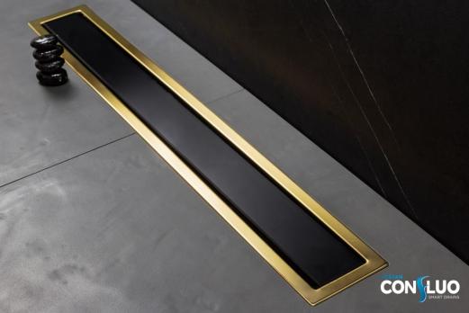 Душевой лоток Pestan Confluo Premium Line 850 Black Glass Gold