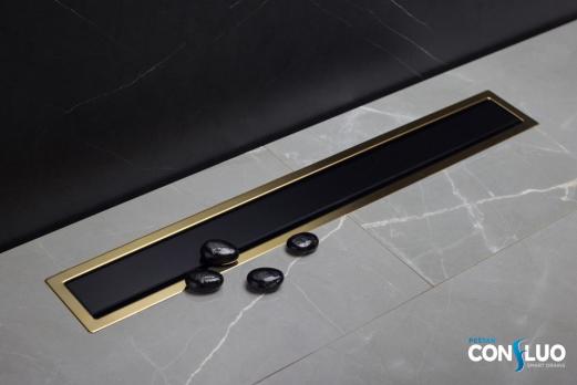 Душевой лоток Pestan Confluo Premium Line 950 Black Glass Gold