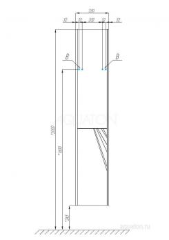 Шкаф - колонна AQUATON Сакура правая ольха наварра, белый глянец 1A219903SKW8R