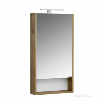 Зеркальный шкаф AQUATON Сканди 45 белый, дуб рустикальный 1A252002SDZ90