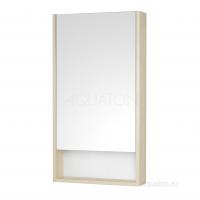 Зеркальный шкаф AQUATON Сканди 45 белый, дуб верона 1A252002SDB20