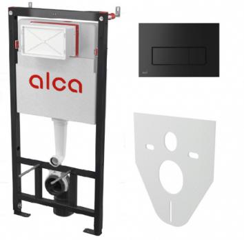 Инсталляция для унитаза AlcaPlast AM101/1120-4:1 RU M578-0001 кнопка черная матовая