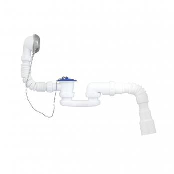 Сифон для ванны (обвязка) Unicorn S12 регулируемый плоский с гофротрубой